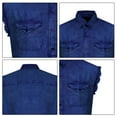 thumbnail image 7 of Dream Apparel Men's Biker Cuttoff Vest Denim/Cotton Shirt with Vintage and Frayed Sleeveless Look 2 Front Pockets, 7 of 7