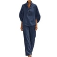 thumbnail image 3 of WRFWUL Womens High Waist Drawstring Joggers Windbreaker Water Resistant Cargo Pants Casual Streetwear Trousers, 3 of 7