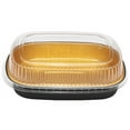 thumbnail image 5 of Karat 72 oz Black and Gold Aluminum Foil Take Out Pan with Clear PET Dome Lid - 50 Set, 5 of 10