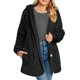 thumbnail image 2 of Chaquetas de Forro Abrigadas para Mujer, Abrigos Casuales con Capucha, Cárdigans y Bolsillos. Negro L, 2 of 8
