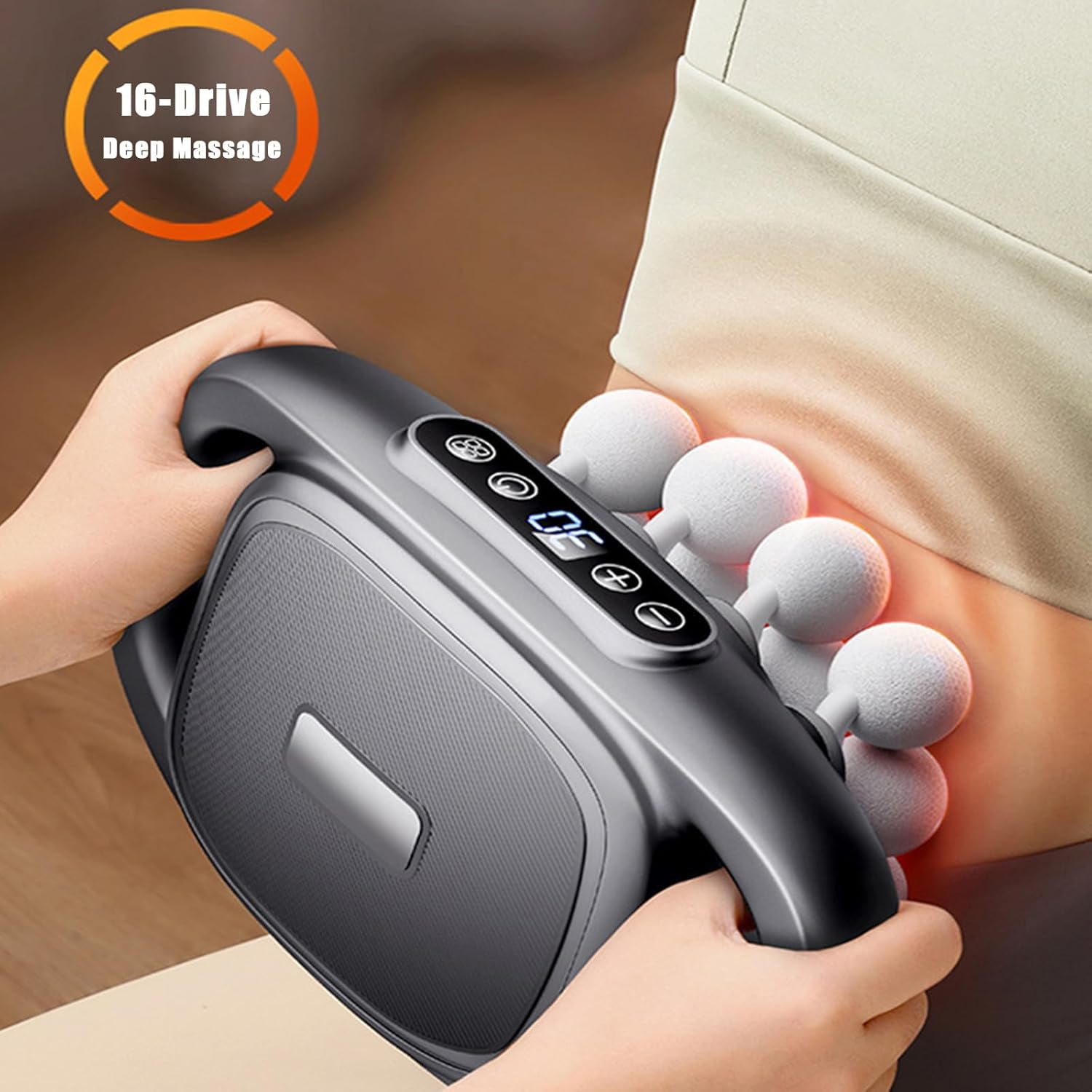 RKXQT Needsary Massager,16-Drive 8-Head Massage Gun Set, 8 Heads Massage Gun Deep Tissue with 9 Levels & 9 Modes,Electric Massager Tool for Thighs Arms Waist Back Full Body Muscle Pain Relief (8 Head