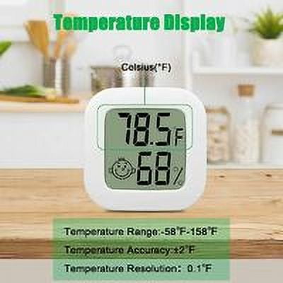5pcs Mini Portable LCD Thermometer Hygrometer Indoor Temperature Humidity, High Accuracy -58℉-158℉ 10% 99% RH Digital Humidity Sensor for Living Room Baby Bedroom Warehouse Greenhouse Garden