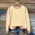 thumbnail image 2 of Bovemsi Sweatshirts for Women Trendy Contrasting Color Casual Long Sleeved Round Neck Sweatshirt Long Sleeve Clothes Pullover, 2 of 3
