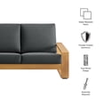 thumbnail image 3 of Lounge Loveseat Sofa, Natural Dark Gray, Aluminum, Wood, Outdoor Patio Balcony Cafe Bistro Garden Hospitality Restaurant, Modern Contemporary, HB37955, 3 of 9