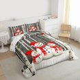thumbnail image 3 of Feelyou Cute Snowman Teens Queen Comforter Set, Jungle Branches Tree Bedding Sets, Sweet Christmas Theme Reversible Bedding Comforter Set, Lightweight Room Decor, 3pcs, 3 of 8