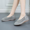 thumbnail image 5 of Juebong Fashion Women Flat Shoes Hollow Wedge Heel Casual Plus Size Classic Single Shoes,Gray Size 9, 5 of 8