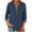 *Navy, variant on VBVC Women's Cotton Linen 3/4 Sleeve Tunic Top , Ladies' V Neck Henley Pullover Blouse , Soft Comfortable Daily Work Tee For Women, *Khaki , Large