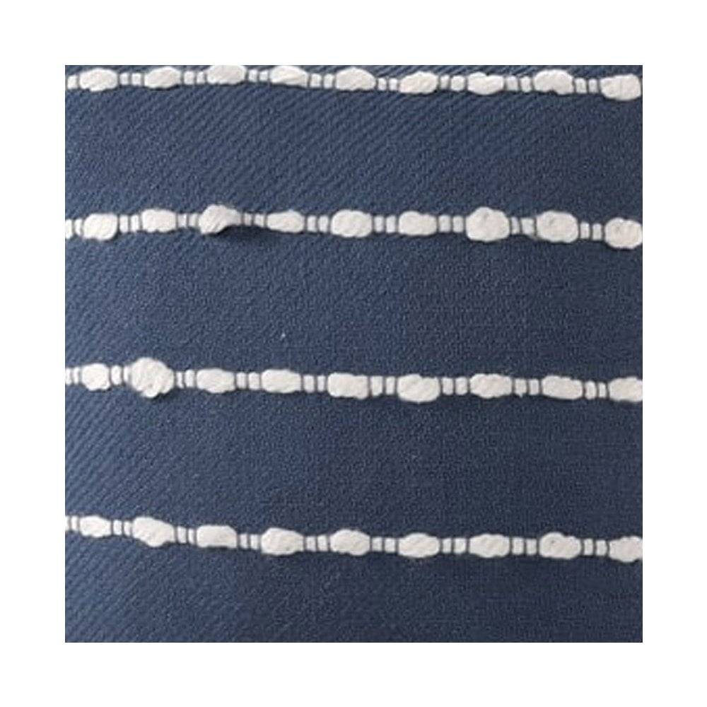 LR Home Denver Cotton Blend Poly Filled Pillow in Blue/Ivory, 20" x 20"