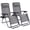 Gray, variant on Gianna Zero Gravity Chairs, Set of 2 Portable Recliner Beach Camping Patio Outdoor Folding Lounge Chair with Cup Holder Trays and Adjustable Pillow for Poolside, Garden, Backyard, Blue