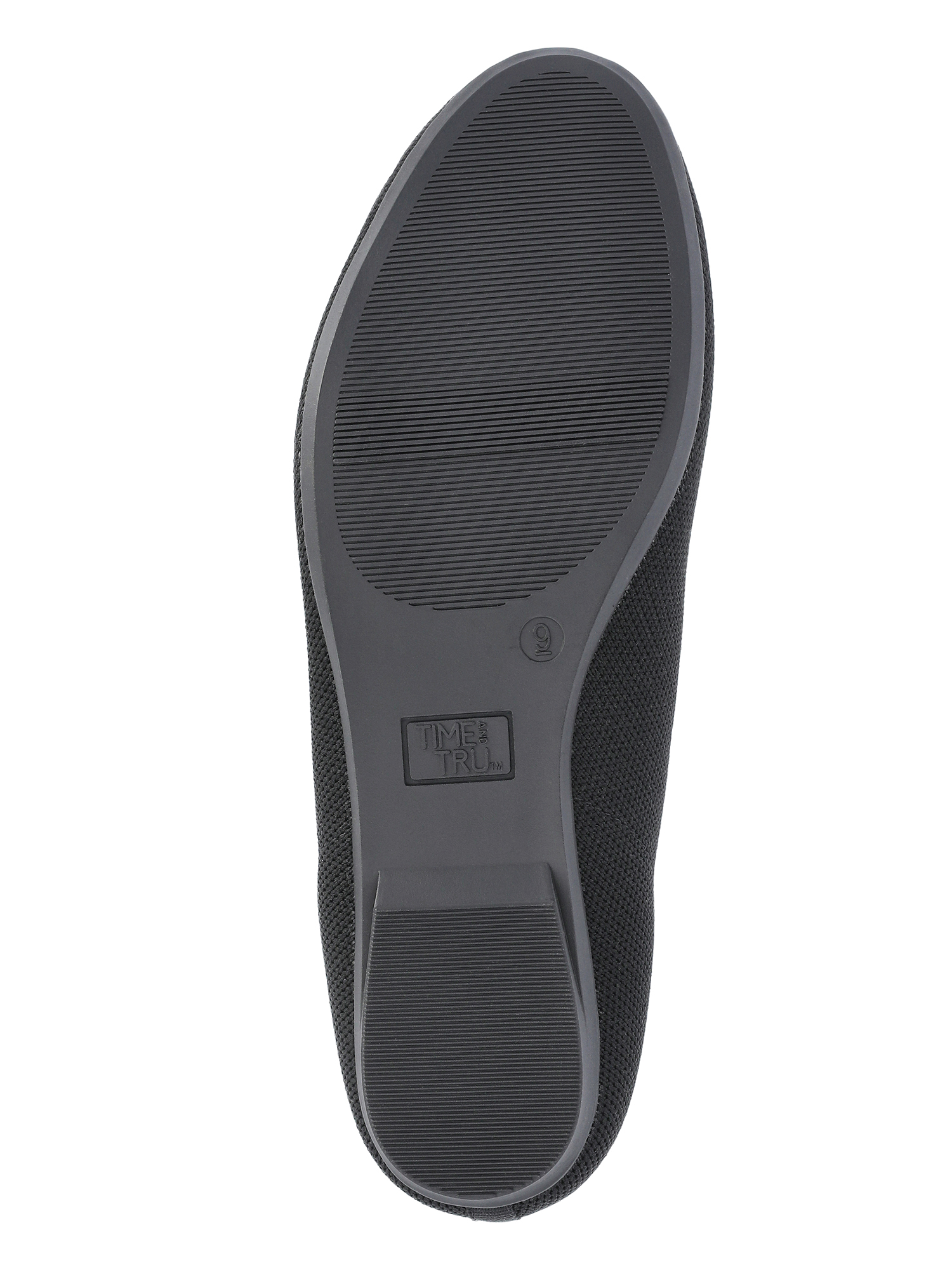 Time and Tru Women's Comfort Knit Ballet Flat, Black photo 5