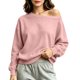 thumbnail image 2 of LLYWEY Suéter Suave, de un Hombro, Sudadera de Manga Larga con Estampado Sólido, para Mujer, 2 of 8