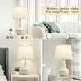 thumbnail image 5 of NATYSWAN Table Lamp Set of 2, 18.63in Ceramic Table Lamp Classic Beside Lamps Nightstand Lamp Modern Table Lamp for Living Room, Bedroom & Office Rocker Swtich Cream-LED Bulbs Included, 5 of 9