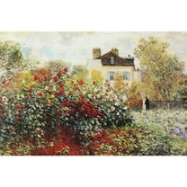 the artist's garden by claude monet 36x24 art print poster