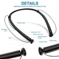 thumbnail image 5 of Black Friday Clearance!!Bluetooth Headphones Retractable Earbuds Neckband Wireless Headset Sport Sweatproof Earphones with Mic (Bluetooth 4.1,Noise Cancelling) (Matte Black), 5 of 11