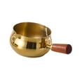 thumbnail image 4 of Copa de de acero inoxidable taza de condición multipropósito reutilizable taza de medición de cacerola con mango de madera para servir cocinar Oro, 4 of 8
