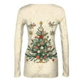 thumbnail image 6 of Christmas Graphic T-Shirt for Women Long Sleeve - Soft Slim Fit Crewneck Top, Cute Holiday Print Casual Tee, 6 of 7