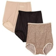 Bali Skimp Skamp Women`s Brief Panty - Best-Seller! (Pack of 3) (1 Black / 1 Nude / 1 Sexy Animal Print)