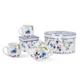thumbnail image 4 of STP GOODS Wild Berries Bone China Teapot in Gift Box 33.8 fl oz (1 L) Kitchen Teapot for Loose Tea Bone China Tea Pot Tea Brewer Tea and Coffee Pot Kettle for Blooming Teas, White Blue Green, 4 of 12