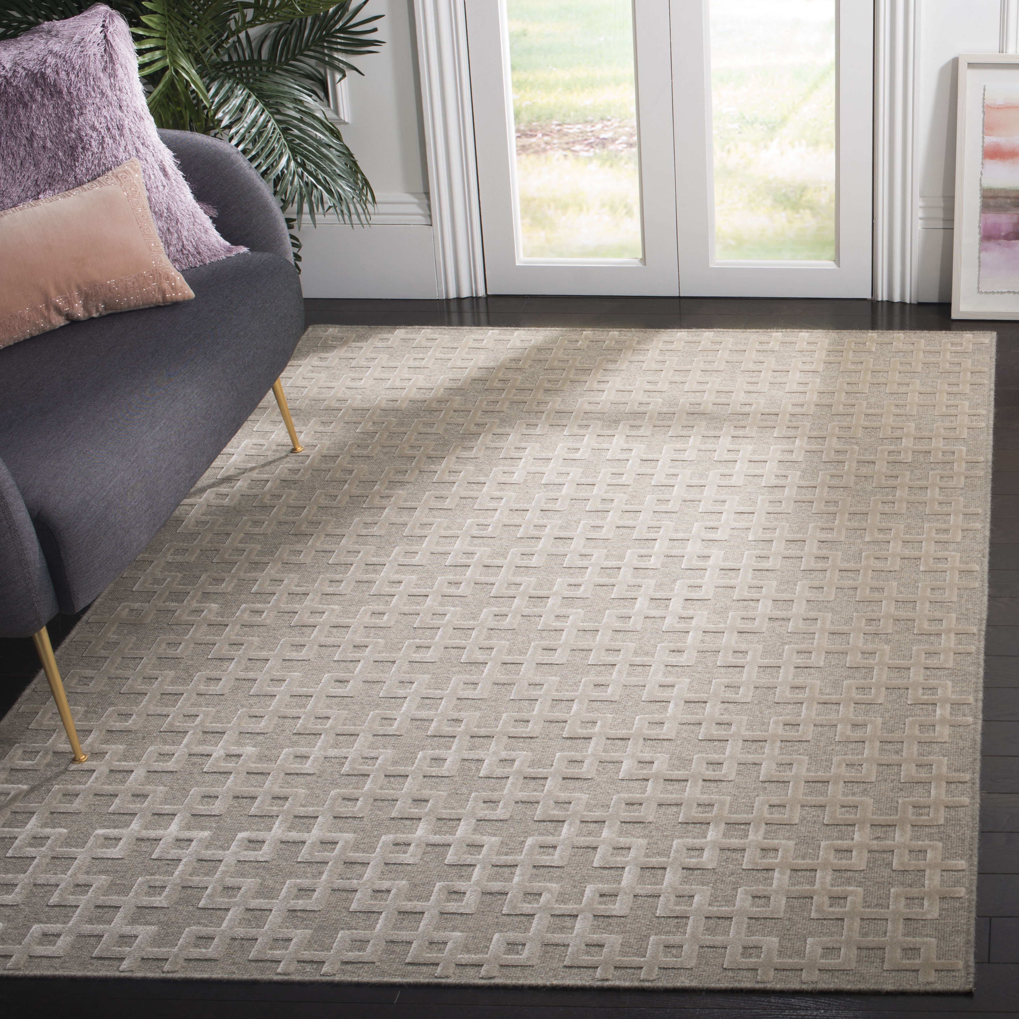 SAFAVIEH Lana Isabel Geometric Area Rug, Cream/Beige, 5' x 7'6"
