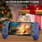 Beboncool Mobile Game Controller for iOS Android, Hall Effect Joystick, RGB Light, Turbo, Dual Vibration, 8H Battery