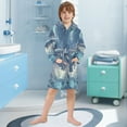 thumbnail image 5 of FORMRS Niños Bathrobe Unisex Hooded Robe Soft Plush Pajamas Sleepwear, Size 2-3T, Night Floating Whale, 5 of 7