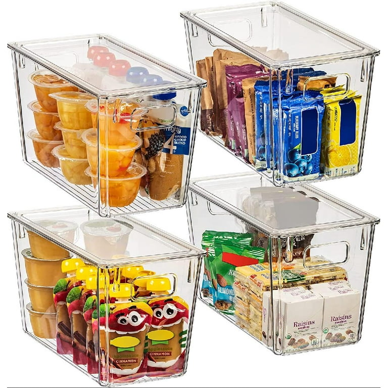 Plastic Storage Bins With lids – Perfect Kitchen Fridge Organizer