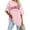 Pink, variant on TIANZEN Womens Fashion Round Neck Short Sleeved Letter Printed T Shirt Top Tops Loose Fit Technical Shirts Women Long Sleeve Tall Shirt Women