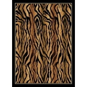 United Weavers Legends Area Rug 910-05750 Safari Skin Black Africa Tiger 5' 3" x 7' 2" Rectangle