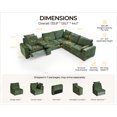 thumbnail image 3 of BEDEEP Modular Sectional Power Reclining Sofa Set for Living Room with Console Storage, Cloud Couch 5 Seater Sectional Couch with Recliner Headrest, Chenille, Green, 3 of 13