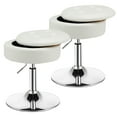 thumbnail image 1 of Costway Ensemble de 2 Tabourets de Coiffeuse Réglables Pivotants à 360° avec Rangement Chaise de Maquillage avec Plateau Blanc, 1 of 10
