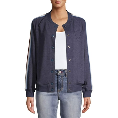 EV1 from Ellen DeGeneres Ombre Stripe Bomber Jacket Women's