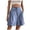 Blue, variant on Women Summer Solid Color Loose Breathable Semi Elastic Waist Casual High Waist Wide Leg Shorts Water Shorts Women Women Shorts Pack 3xl Shorts for Women Athletic Womens Short Sleeve Tunic