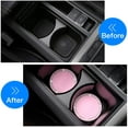 thumbnail image 2 of 2 Pack Bling Car Cup Holder Coaster, 2.75 Inch Soft Bling Crystal Rhinestone Rubber Pad Set Round Auto Cup Holder Insert Drink Coaster Car Interior Accessories, Pink, 2 of 4