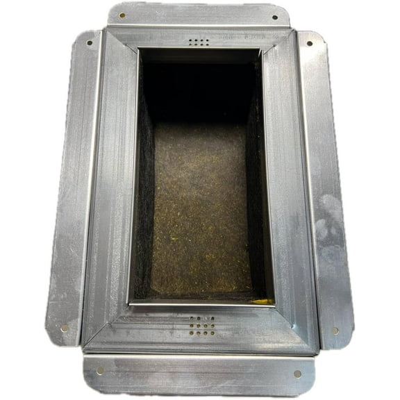 R4 Insulated Galvanized Ceiling Register Box - Connects Register Vent and Diffuser, HVAC Duct Boot" (14" X 6")