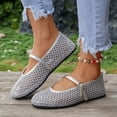 thumbnail image 2 of HAIJIE Women's Mesh Mary Jane Shoes, Breathable Slip-On Casual Footwear, Lightweight Comfort Summer Loafers (Silver,US 6), 2 of 8