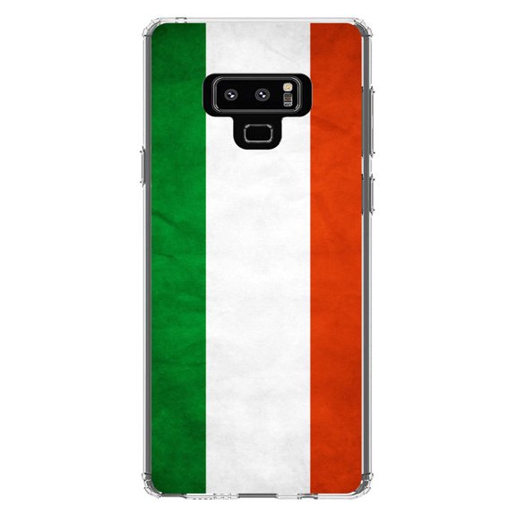 DistinctInk Clear Shockproof Hybrid Case for Samsung Galaxy Note 9 - TPU Bumper, Acrylic Back, Tempered Glass Screen Protector - Hungary Old Flag