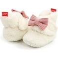 thumbnail image 4 of Newborn Baby Cozy Fleece Booties with Grippers Winter Slippers Socks Soft Sole Stay On Infant First Walker Crib Shoes, 4 of 6