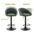 thumbnail image 5 of Drevy Adjustable Swivel Bar Stools Set of 2 Modern Counter Height Barstools with Low Back Leather Upholstered Kitchen Island Bar Chairs with Metal Footrest for Home Bar/Dining Room, Dark Green, 5 of 6