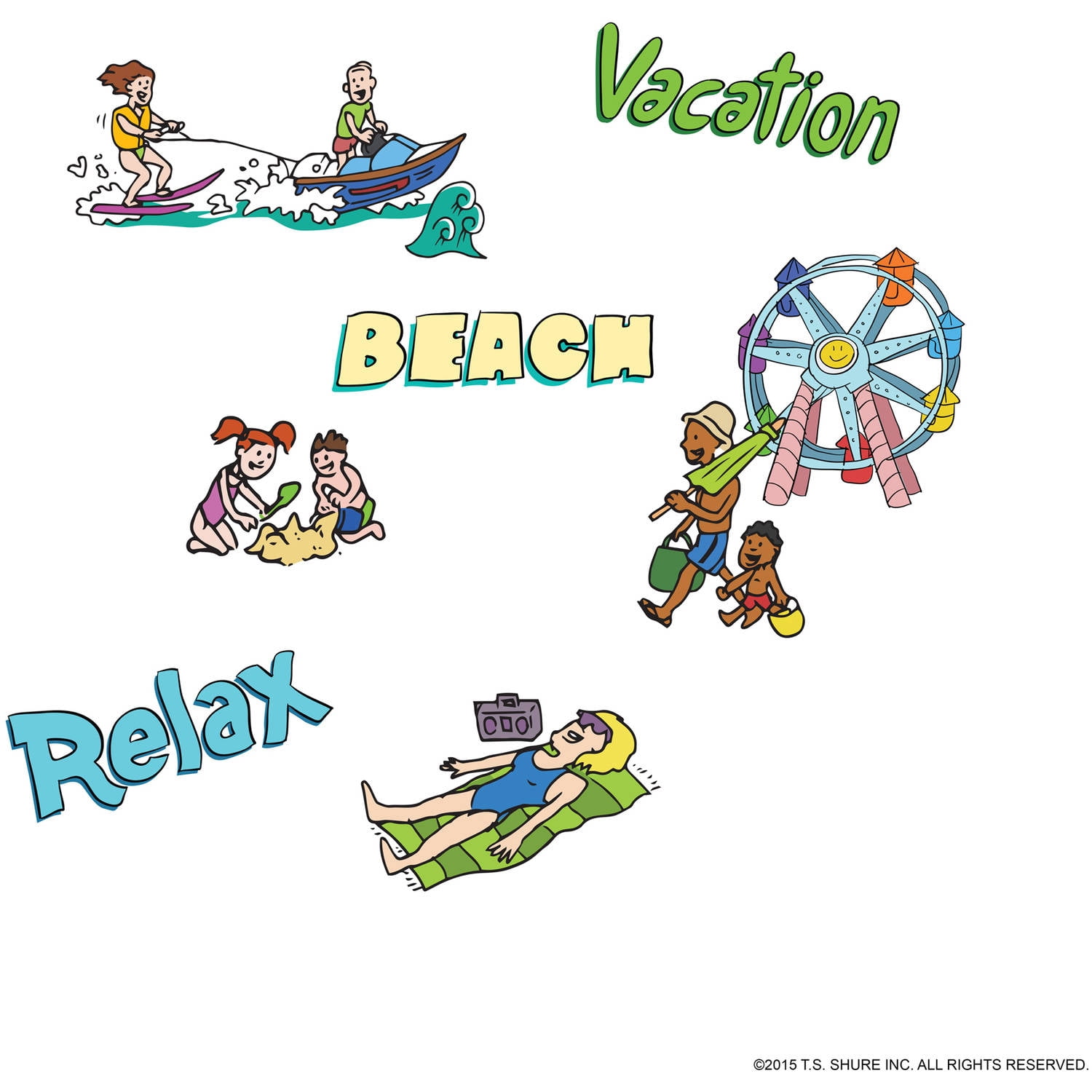 T.S. Shure Doodle Vacation Sticker Book