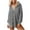 Gray, variant on Womens Long Sleeve Outwear Lapel Button Down Drop Shoulder Loose Shirt Coat with Chest Pockets