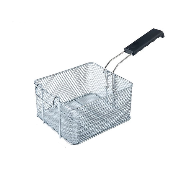 Outdor Stainless Steel Square Frying With Handle—Ideal For Frying Chicken And Fries; Suitable For Home Cooking And Outdoor Use.