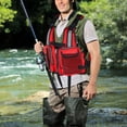 thumbnail image 3 of LHCER Adult Life Jacket Survival Jacket Portable Floating Vest Fishing Waistcoat Multi-Pocket Life Jacket Accessory Pool, 3 of 8