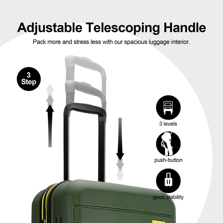 Ginza Travel 3-Piece Expandable Hard Shell Luggage Set with TSA