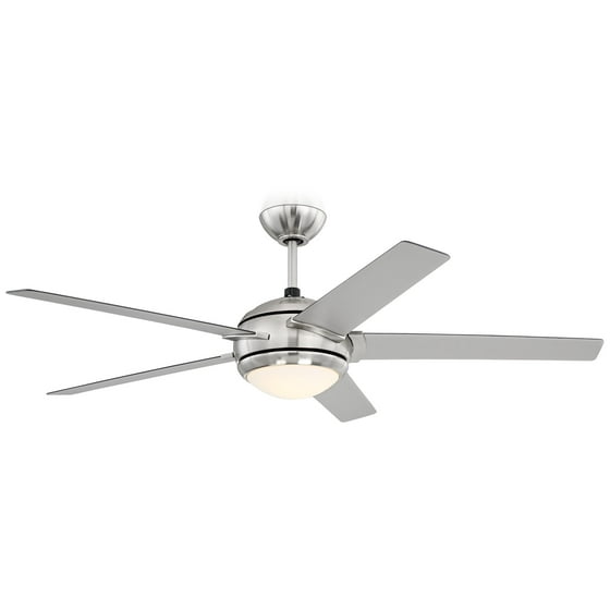 52 Casa Vieja Modern Ceiling Fan With Light Led Dimmable Brushed Nickel Reversible Blades For Living Room Kitchen Bedroom