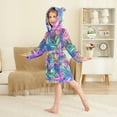 thumbnail image 2 of FORMRS Niños Bathrobe Unisex Hooded Robe Soft Plush Pajamas Sleepwear, Size 4-6T, Colorful Starfish, 2 of 7