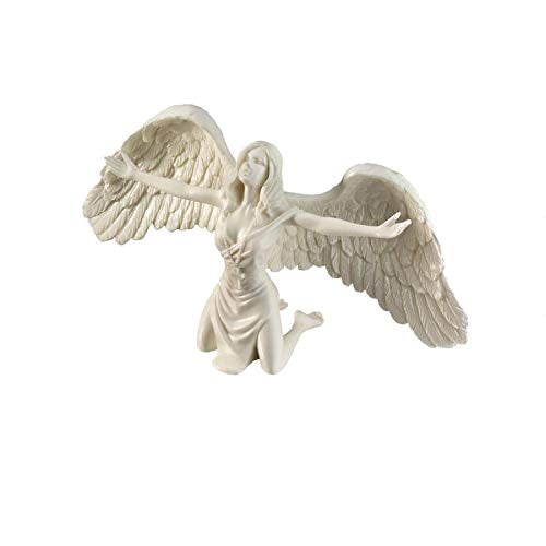 Design Toscano Priez pour la Paix Figurine Ange Statue 9 Pouces Marbre Collé Polyresine Blanc