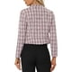 thumbnail image 3 of Inspire Chic Conjunto Blazer de Mujer de Tweed con Cuello Alto, Chaqueta Abierta Cortada, Rosa, 3 of 6