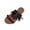Black, variant on Summer Sandals for Women Fashionable and Casual Style Outer Wear Strap Flat Beach Slippers