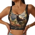 thumbnail image 1 of Balery Enchanted Deer In Cave Pattern Racerback Sports Bras for Women - Padded Seamless High Impact Support for Yoga Gym Workout Fitness-Medium, 1 of 7
