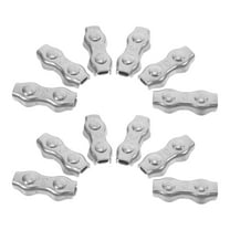 LITINKIMI Double Rope Clamp Multifunctional Design Stainless Steel 12Pcs 1.34X0.59X0.59in